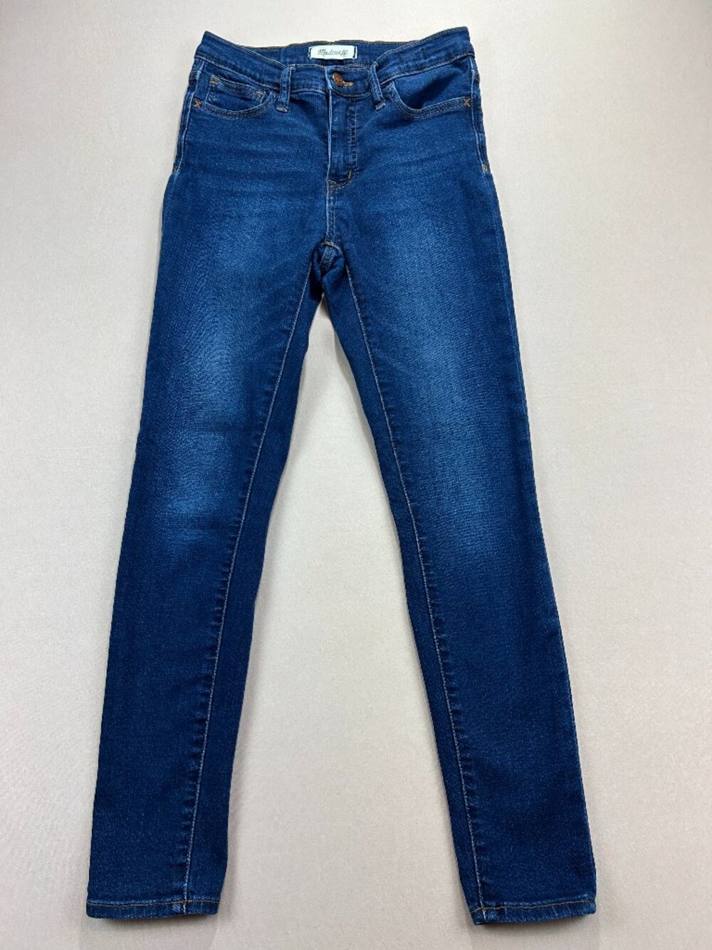 Madewell Jeans Women's Size 26 Blue Denim Dark Wash 9" Mid Rise Skinny Stretch